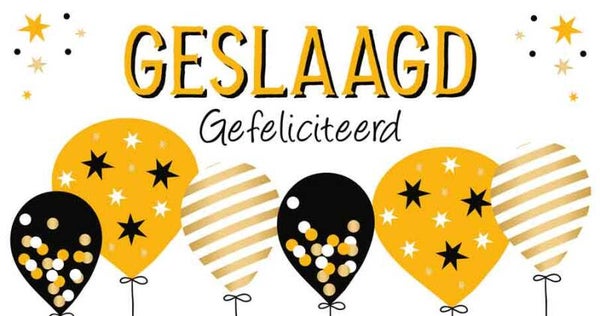 Geslaagd gefeliciteerd - wenskaart geslaagd