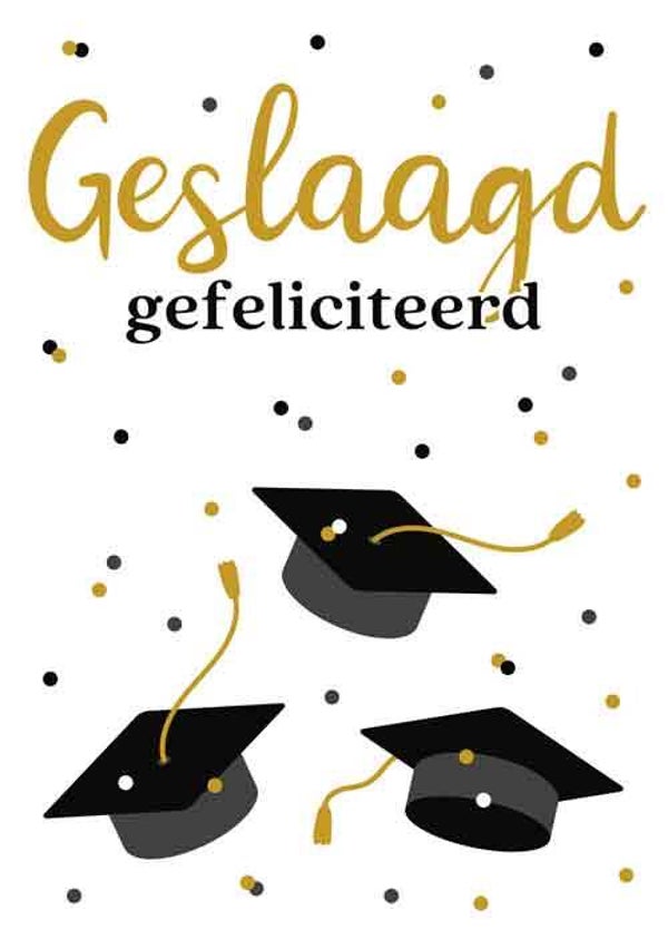 Geslaagd gefeliciteerd - wenskaart geslaagd