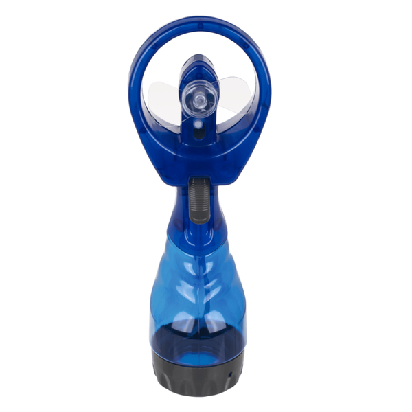Waterverstuiver / watersproeier met ventilator op batterijen - blauw