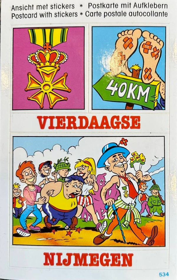 4Daagse Nijmegen 40 km - ansichtkaart stickers