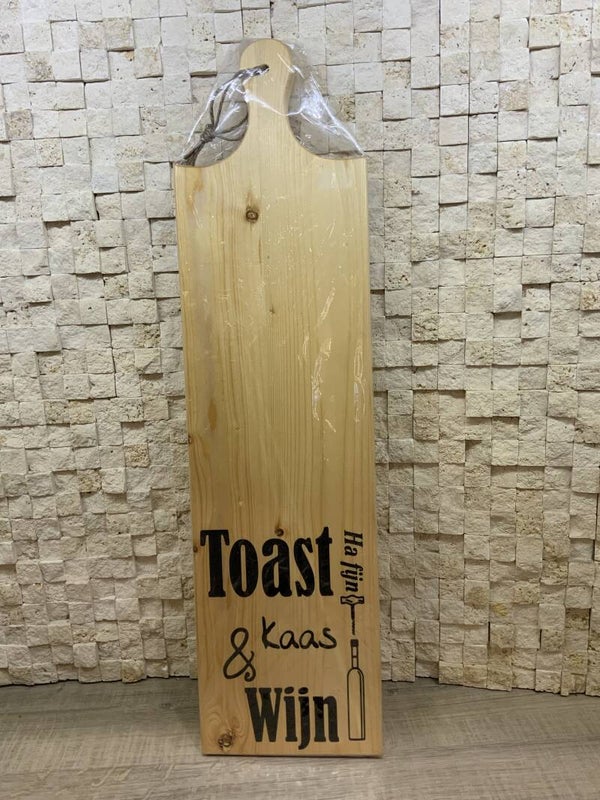 Toast, kaas & wijn - tapas / borrelplank hout