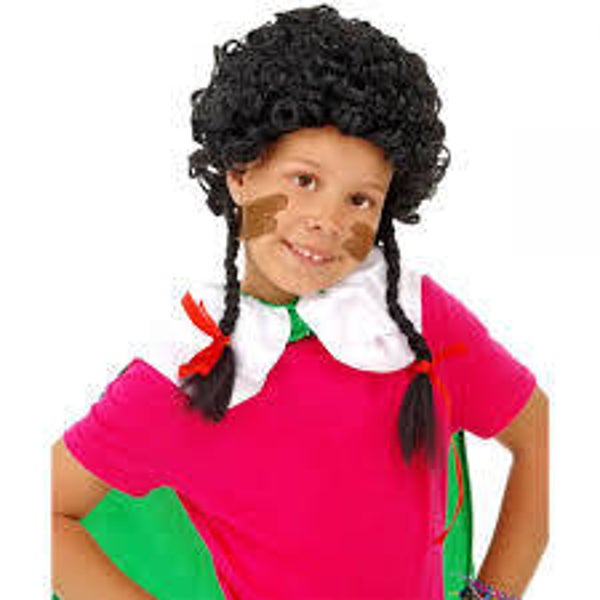 Pieten pruik met vlechtjes - kind