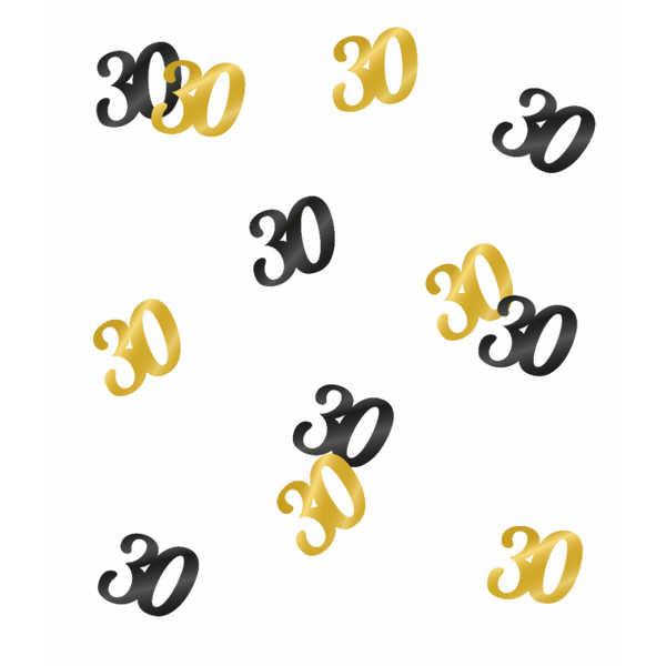 30 Jaar - tafelconfetti goud/zwart
