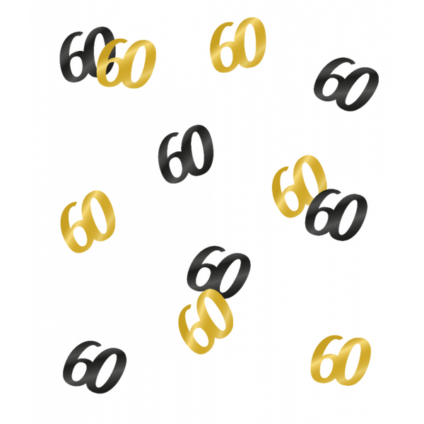 60 Jaar - tafelconfetti goud/zwart