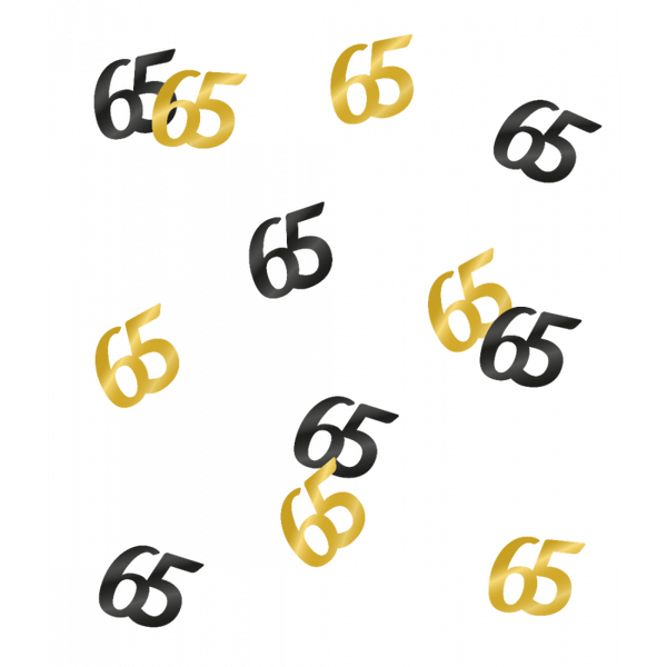 65 Jaar - tafelconfetti goud/zwart