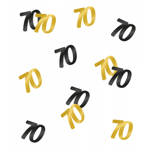 70 Jaar - tafelconfetti goud/zwart