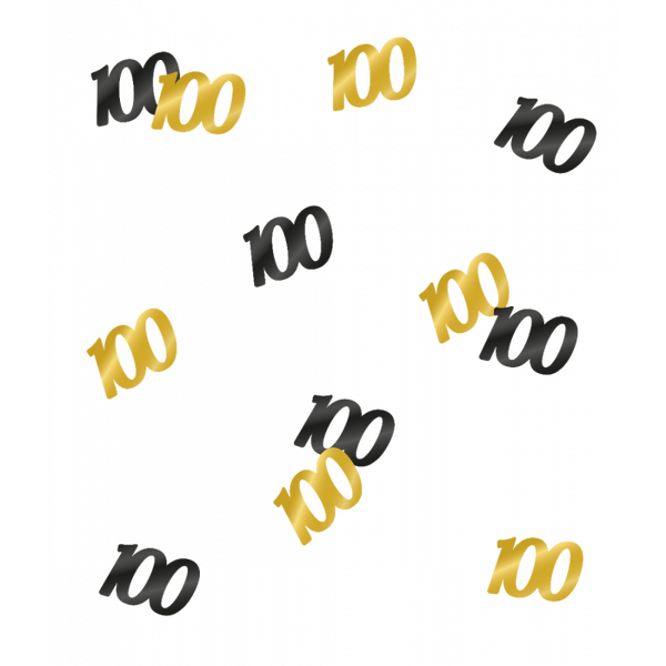 100 Jaar - tafelconfetti goud/zwart