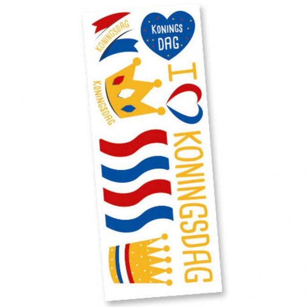 Tattoos koningsdag - oranje rood wit blauw