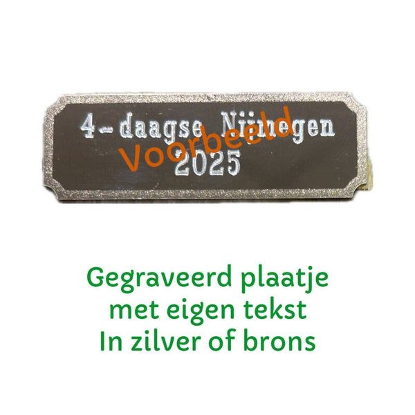 Gegraveerd plaatje zilver / brons - met eigen tekst
