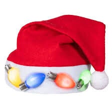 Kerstmuts met lampjes - volwassenen