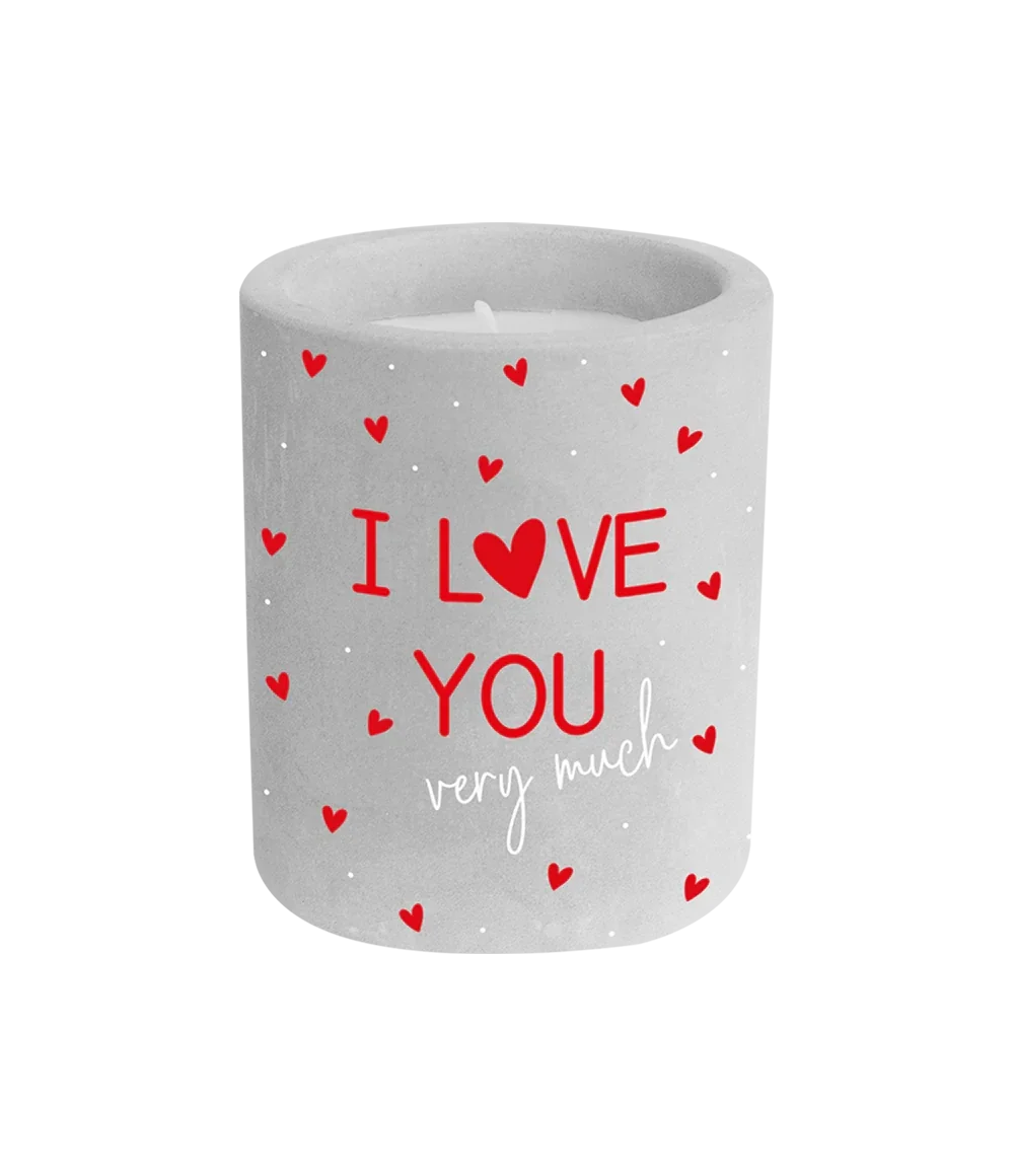 I love you very much - Valentijn cement candle