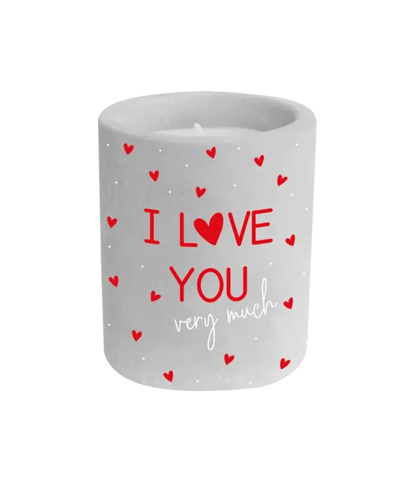 I love you very much - Valentijn cement candle