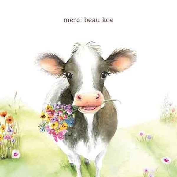 Merci Beau koe - wenskaart love country