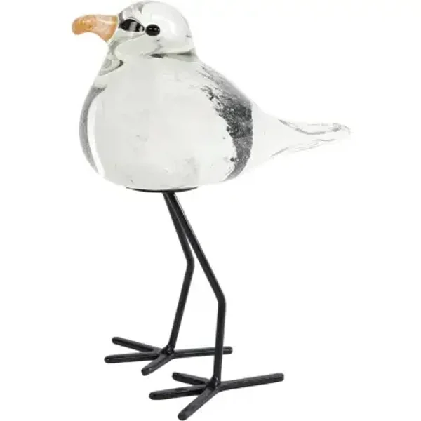 Sculptuur Bird op voet - vogel glas meeuw