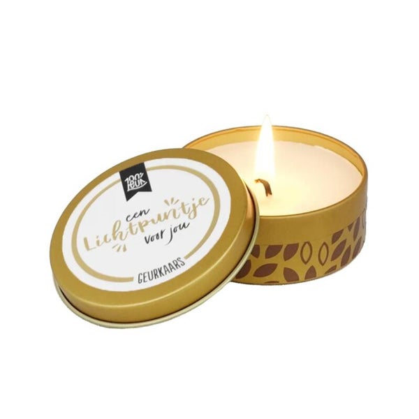 Lichtpuntje voor jou - geurkaars in blikje - 100% LEUK
