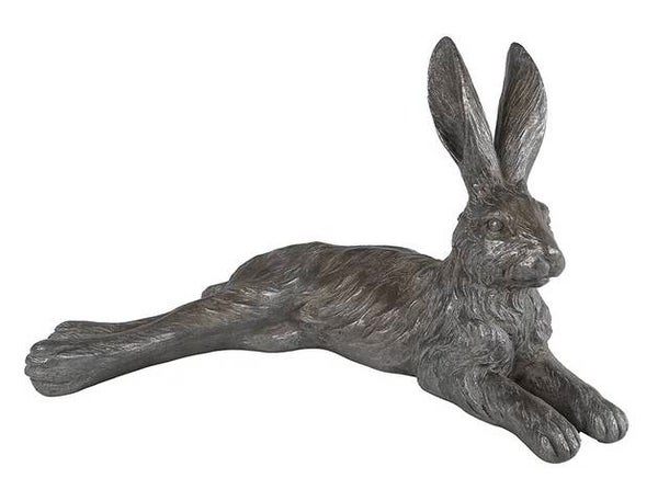 Sculptuur haas liggend -  grijs