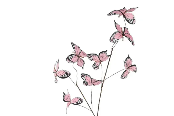 Kunsttak vlinders - roze