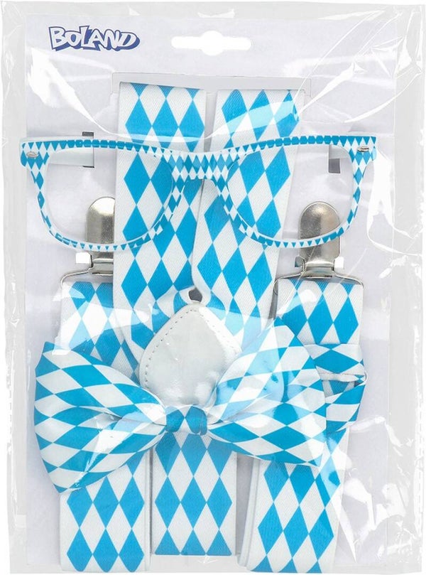 Oktoberfest set vlinderstrik bretels en bril - Bavaria