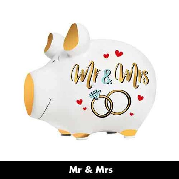 Mr & Mrs - spaarpot varken in geschenkverpakking