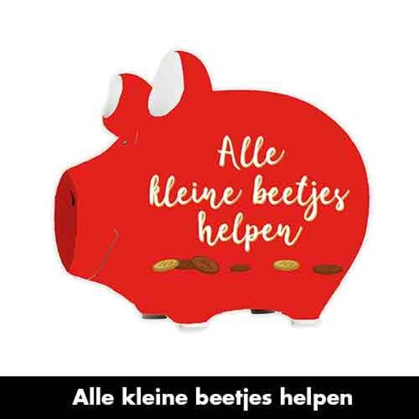 Alle beetjes helpen - spaarpot varken in geschenkverpakking