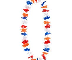 Hawaii krans - rood/wit/blauw/oranje