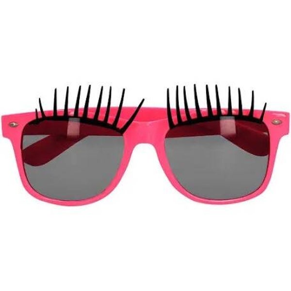 Party bril met wimpers - roze