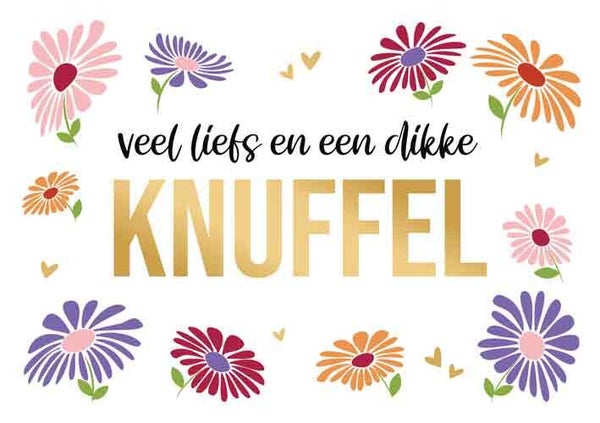 Veel liefs & een dikke knuffel - wenskaart Daisy