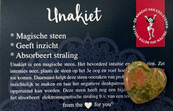 Unakiet - edelsteen met betekeniskaartje