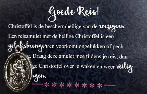 Christoffel - cadeau kaartje met bedeltje