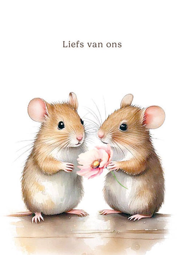 Liefs van ons muisjes - wenskaart mooz