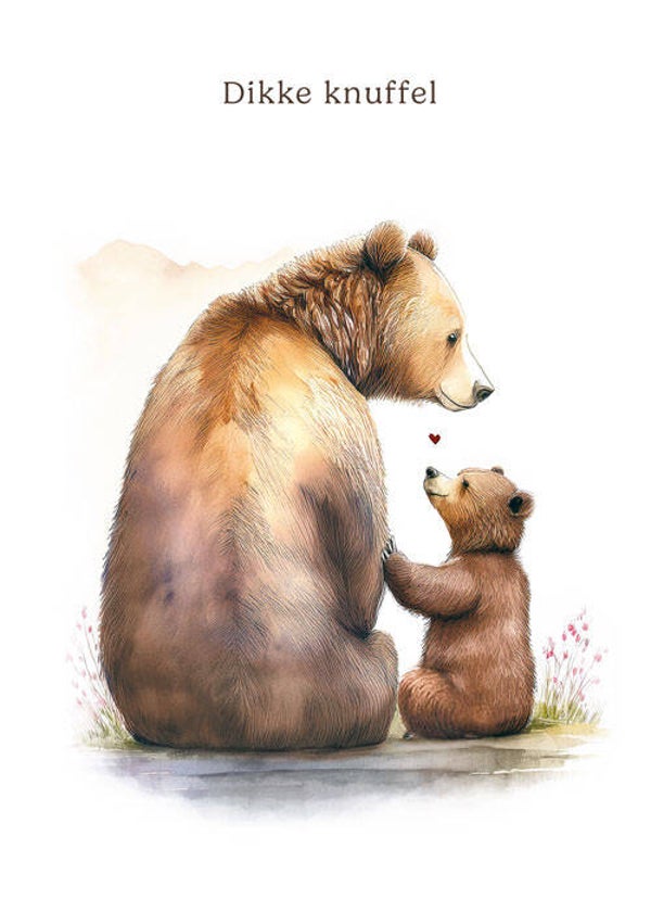 Dikke knuffel beren - wenskaart mooz