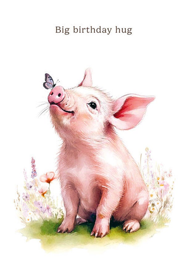 Big birthday hug big met vlinder - wenskaart mooz