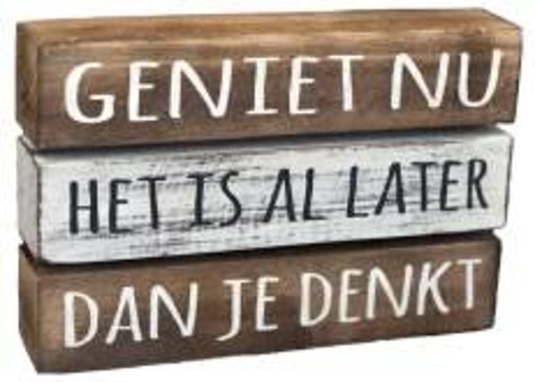 Geniet nu…  - tekstblok woodart