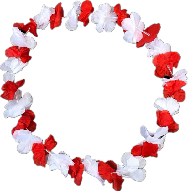 Hawaii krans Beuningen - rood  wit