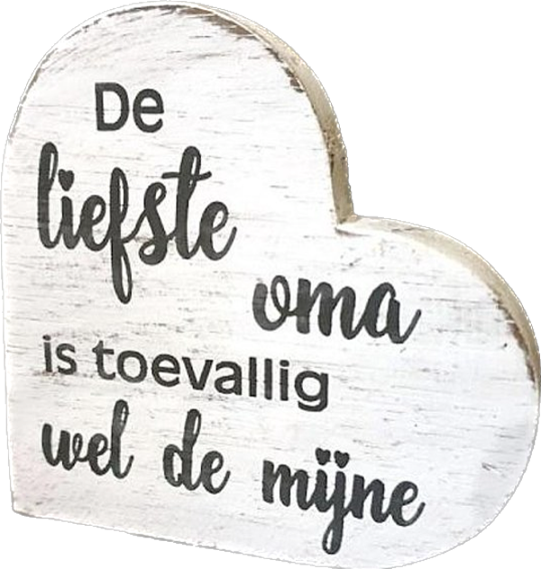 De liefste oma - teksthart woodart