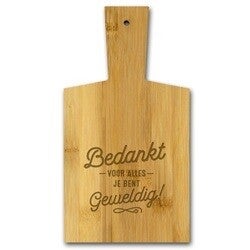 Bedankt - bamboe borrelplank