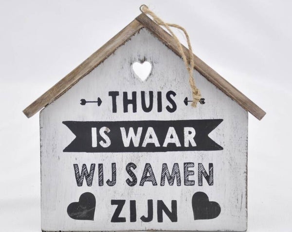 ♥︎ Thuis is waar wij samen zijn - tekstbord huis woodart woodart
