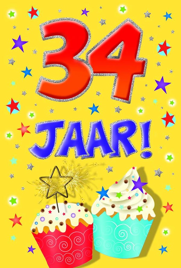 34 Jaar - wenskaart that funny age