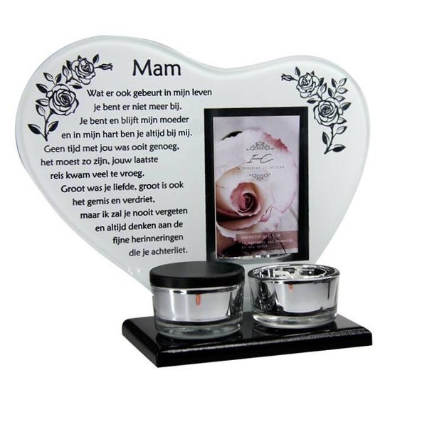 Mam - fotolijstje, waxinehouder en urn