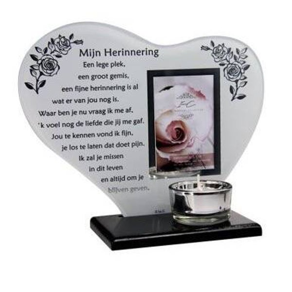 Mijn herinnering - fotolijstje en waxinehouder