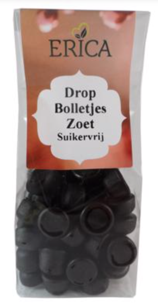 ERICA zachte drop bolletjes zoet (suikervrij) 150 G