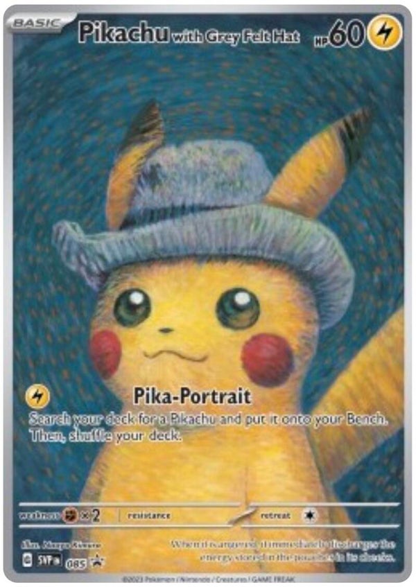 Pikachu with grey felt hat