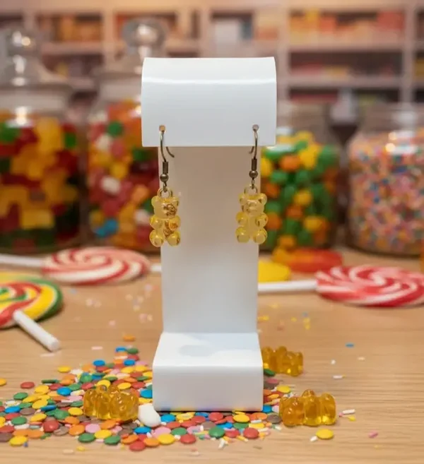 Boucles d’oreilles Oursons Gourmands Jaune Translucide