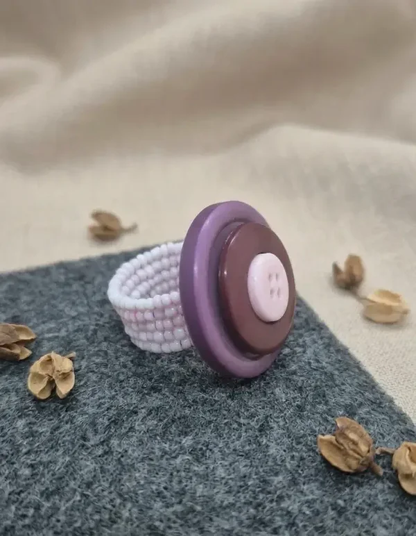 Bague "Boutons Pastels" création unique