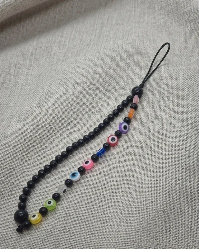 Bijou de téléphone "Protect" Perles œil multicolore