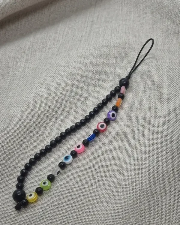 Bijou de téléphone "Protect" Perles œil multicolore