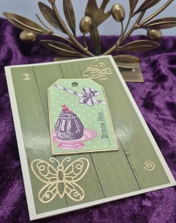 Carte de vœux "Bonne Fête" Papillon & Gourmandise