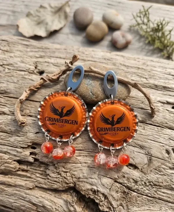 Boucles d’oreilles capsules Grimbergen - Upcycling