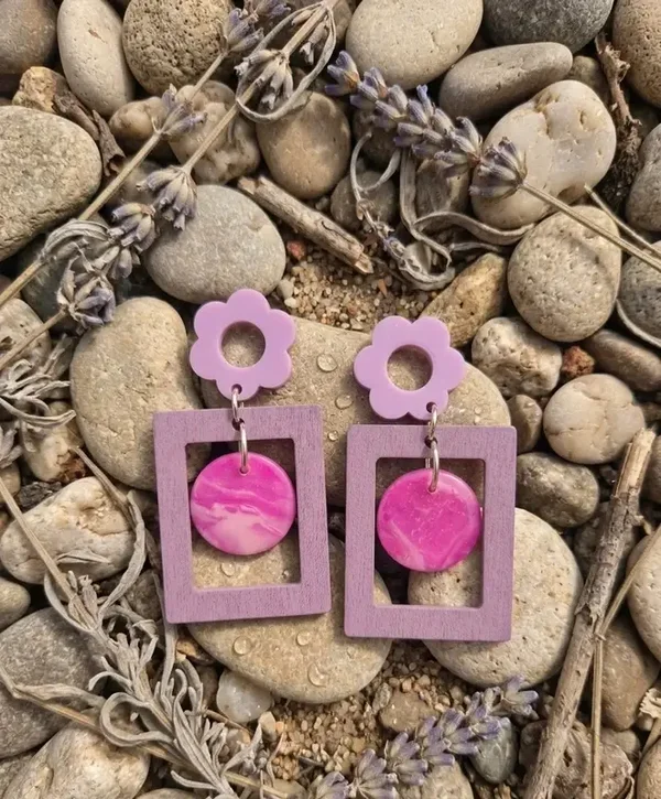 Boucles d’oreilles "Eclat Géométrique" Lila & Rose
