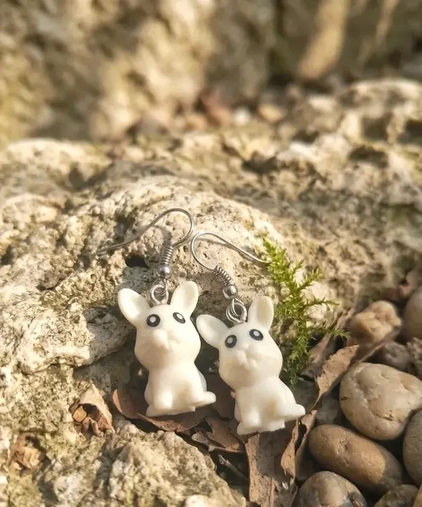 Boucles d’oreilles "Lapin blanc"